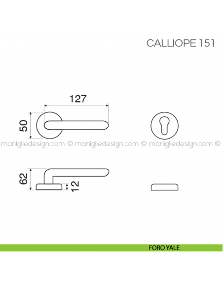 Maniglia per porta Calliope Fimet Handles foro yale