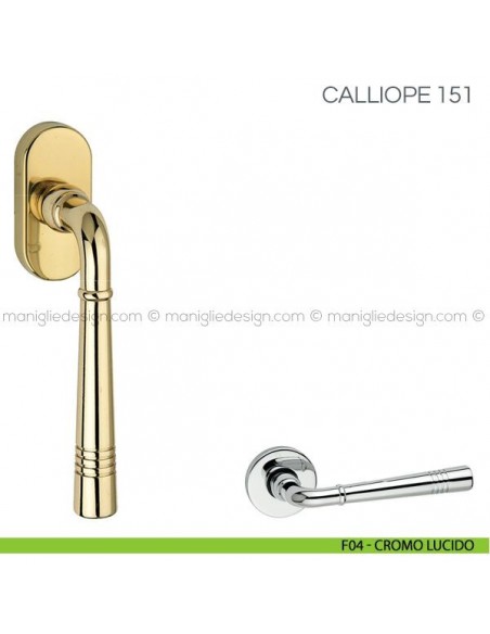 Maniglia per finestra martellina DK Calliope Fimet Handles F04 - Cromo Lucido