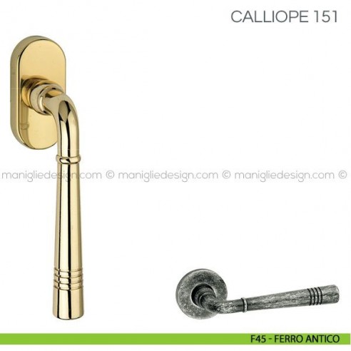 Maniglia per finestra martellina DK Calliope Fimet Handles F45 - Ferro Antico