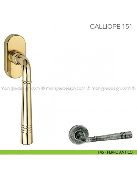 Maniglia per finestra martellina DK Calliope Fimet Handles F45 - Ferro Antico
