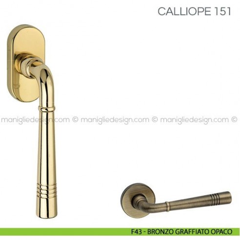 Maniglia per finestra martellina DK Calliope Fimet Handles F43 - Bronzo Graffiato Opaco