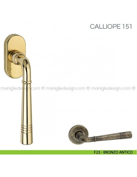 Maniglia per finestra martellina DK Calliope Fimet Handles F23 - Bronzo Antico