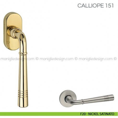 Maniglia per finestra martellina DK Calliope Fimet Handles F20 - Nickel Satinato