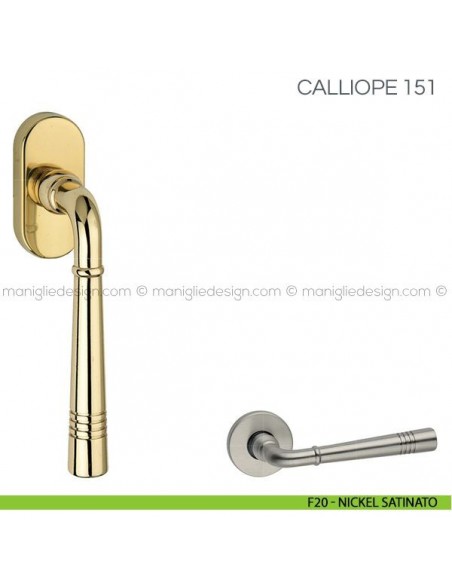Maniglia per finestra martellina DK Calliope Fimet Handles F20 - Nickel Satinato