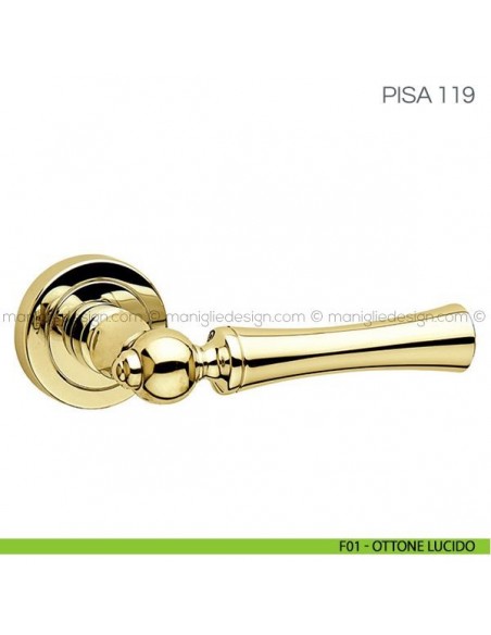 Maniglia per porta Pisa Fimet Handles F01 - Ottone Lucido