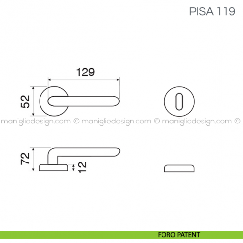 Maniglia per porta Pisa Fimet Handles foro patent