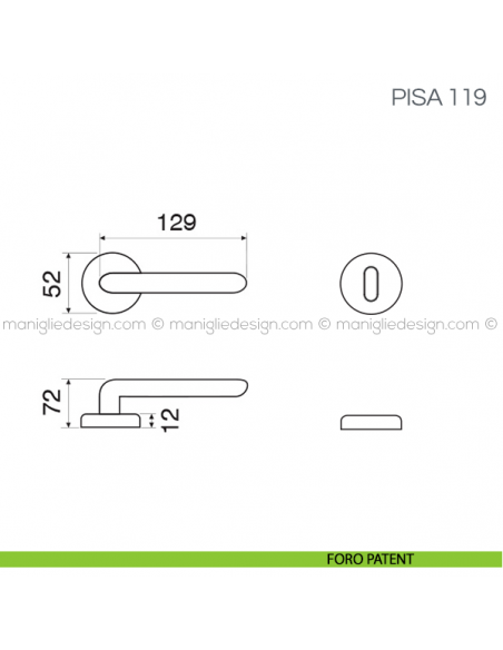 Maniglia per porta Pisa Fimet Handles foro patent