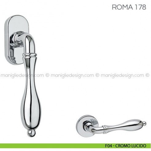 Maniglia per finestra martellina DK Roma Fimet Handles F04 - Cromo Lucido