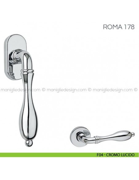Maniglia per finestra martellina DK Roma Fimet Handles F04 - Cromo Lucido