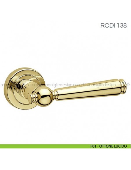 Maniglia per porta Rodi Fimet Handles 01 - Ottone Lucido