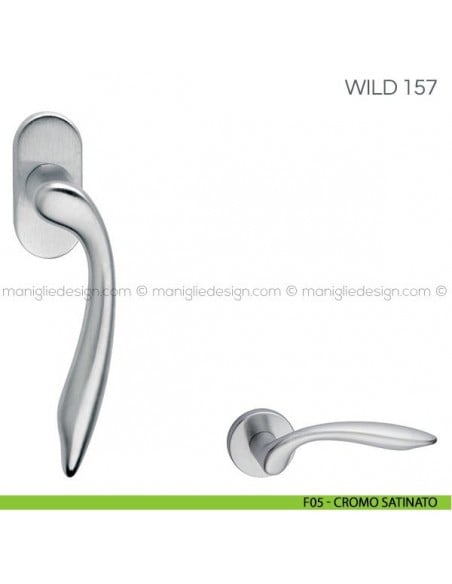 Maniglia per finestra martellina DK Wild Fimet Handles F05 - Cromo Satinato