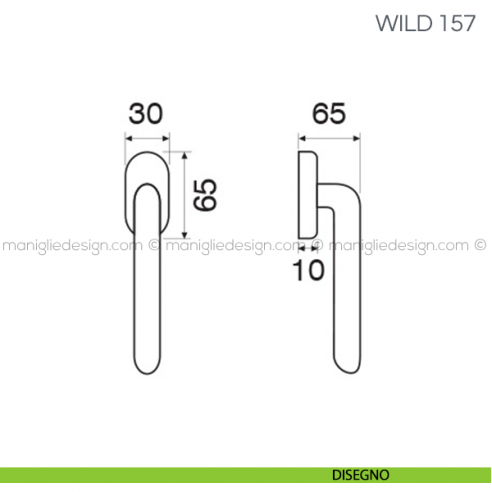 Maniglia per finestra martellina DK Wild Fimet Handles disegno