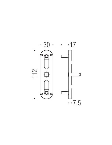 Movimento gratz con perni per maniglia finestra cremonese Antologhia disegno