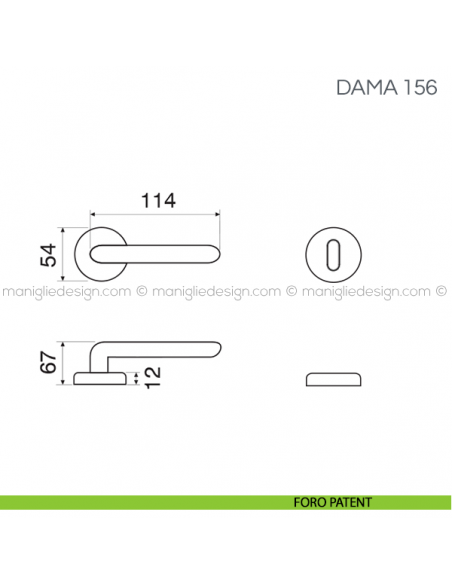 Maniglia per porta Dama Fimet Handles foro patent