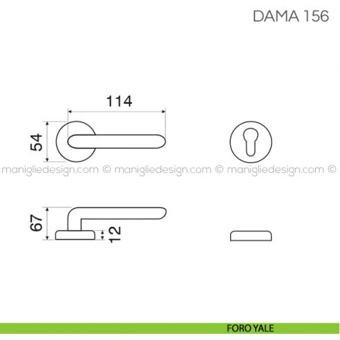 Maniglia per porta Dama Fimet Handles foro yale