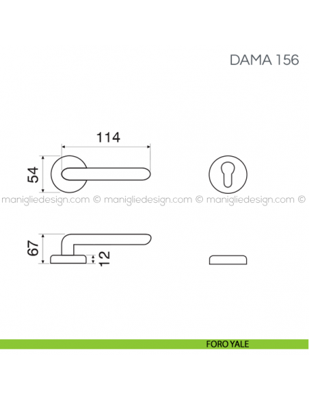 Maniglia per porta Dama Fimet Handles foro yale