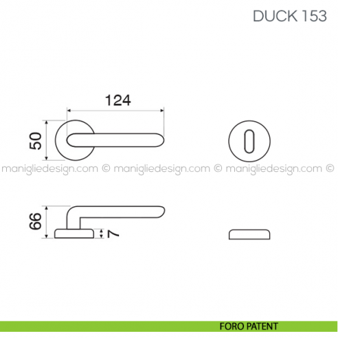 Maniglia per porta Duck Fimet Handles foro patent