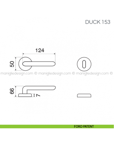 Maniglia per porta Duck Fimet Handles foro patent