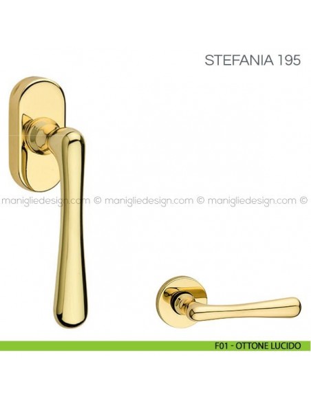 Maniglia per finestra martellina DK Stefania Fimet Handles F01 - Ottone Lucido