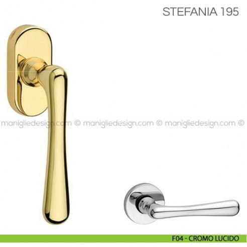 Maniglia per finestra martellina DK Stefania Fimet Handles F04 - Cromo Lucido
