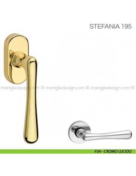Maniglia per finestra martellina DK Stefania Fimet Handles F04 - Cromo Lucido
