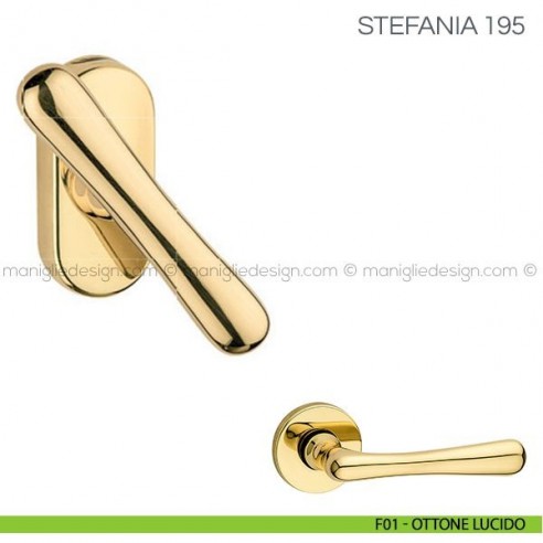 Maniglia martellina per finestra Stefania Fimet Handles F01 - Ottone Lucido