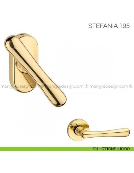 Maniglia martellina per finestra Stefania Fimet Handles F01 - Ottone Lucido