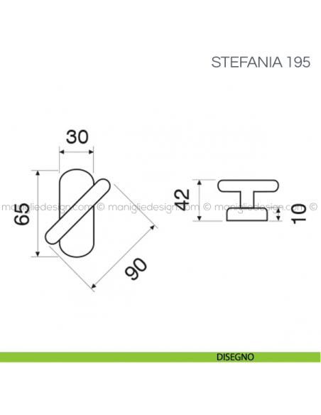 Maniglia martellina per finestra Stefania Fimet Handles disegno