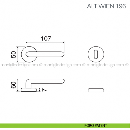 Maniglia per porta Alt Wien Fimet Handles foro patent