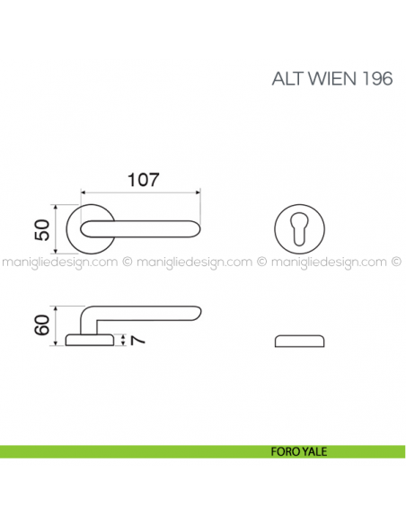 Maniglia per porta Alt Wien Fimet Handles foro yale