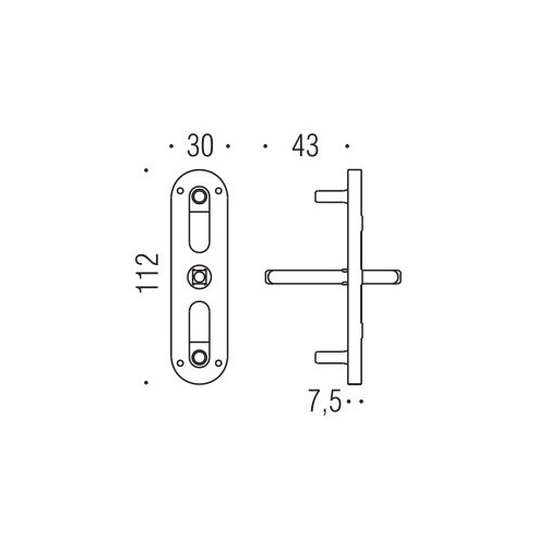 Movimento gratz Q.7 con perni per maniglia finestra cremonese Antologhia disegno