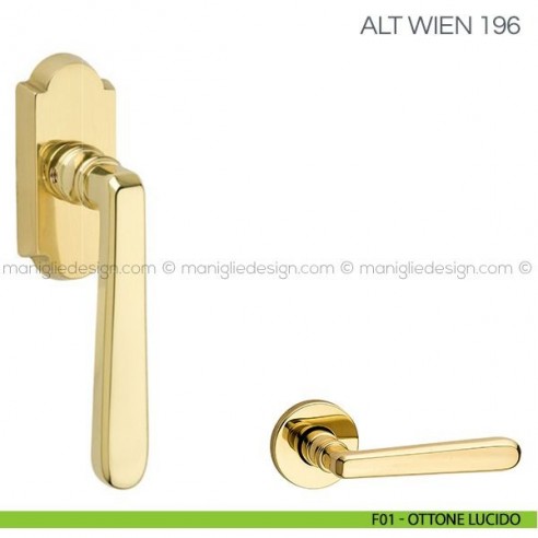 Maniglia per infissi martellina DK Alt Wien Fimet Handles F01 - Ottone Lucido
