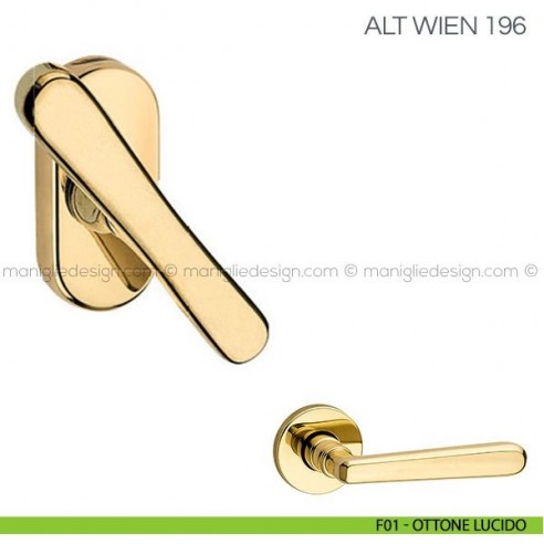 Maniglia martellina per finestra Alt Wien Fimet Handles F01 - Ottone Lucido