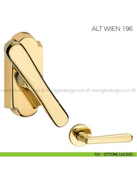 Maniglia martellina per infissi Alt Wien Fimet Handles F01 - Ottone Lucido