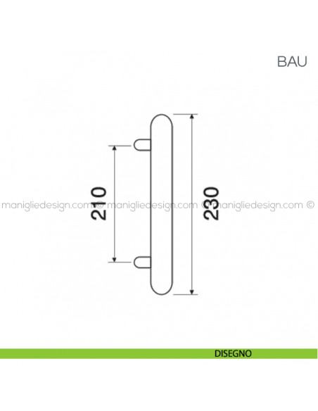 Maniglione in pelle per porta Bau Fimet Handles disegno