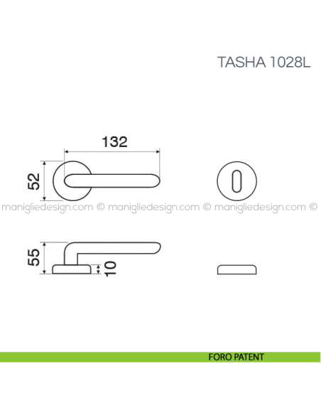 Maniglia con impugnatura in pelle per porta Tasha Fimet Handles foro patent