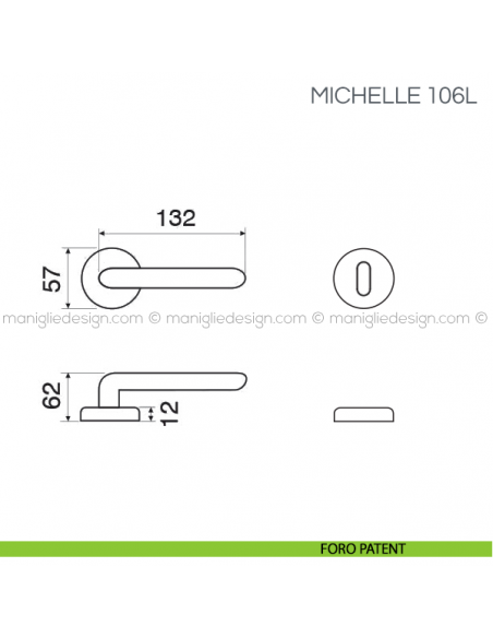 Maniglia in pelle per porta Michelle Fimet Handles foro patent