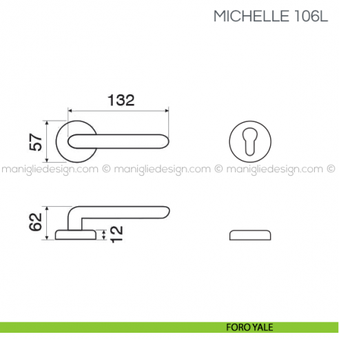 Maniglia in pelle per porta Michelle Fimet Handles foro yale