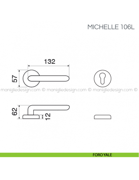 Maniglia in pelle per porta Michelle Fimet Handles foro yale