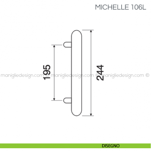 Maniglione in pelle per porta Michelle Fimet Handles disegno