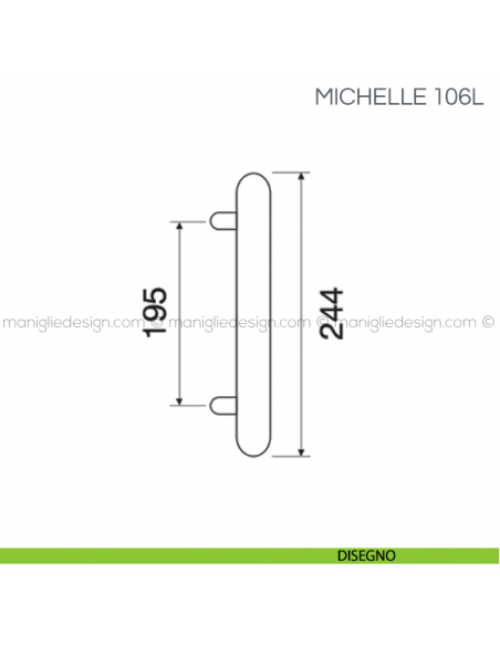 Maniglione in pelle per porta Michelle Fimet Handles disegno