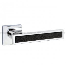 Maniglia con inserto in pelle per porta Square Fimet Handles