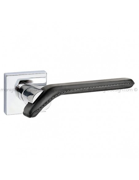 Maniglia in pelle per porta Bridge Fimet Handles rosetta quadrata