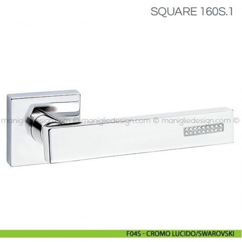 Maniglia Swarovski per porta Square Fimet Handles F04S - Cromo Lucido/Swarovski