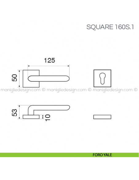 Maniglia Swarovski per porta Square Fimet Handles foro yale