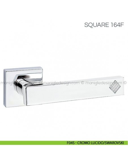 Maniglia per porta con Swarovski Square Fimet Handles F04S - Cromo Lucido/Swarovski