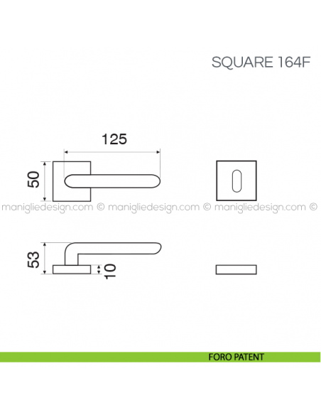 Maniglia per porta con Swarovski Square Fimet Handles foro patent