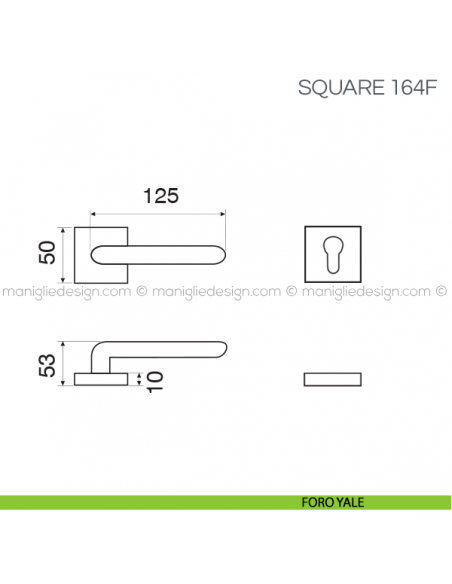 Maniglia per porta con Swarovski Square Fimet Handles foro yale