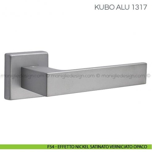 Maniglia per porta Kubo Alu Fimet Handles F54 - Effetto Nickel Satinato Verniciato Opaco
