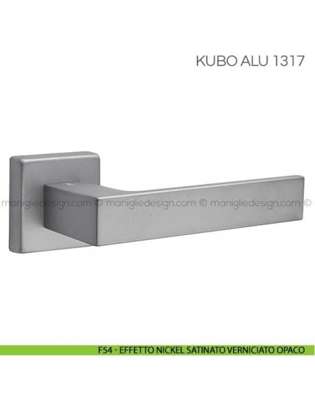 Maniglia per porta Kubo Alu Fimet Handles F54 - Effetto Nickel Satinato Verniciato Opaco